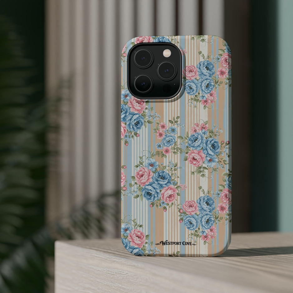 Floral Vintage Stripe - Extreme MagSafe Phone Case - Westport Cove