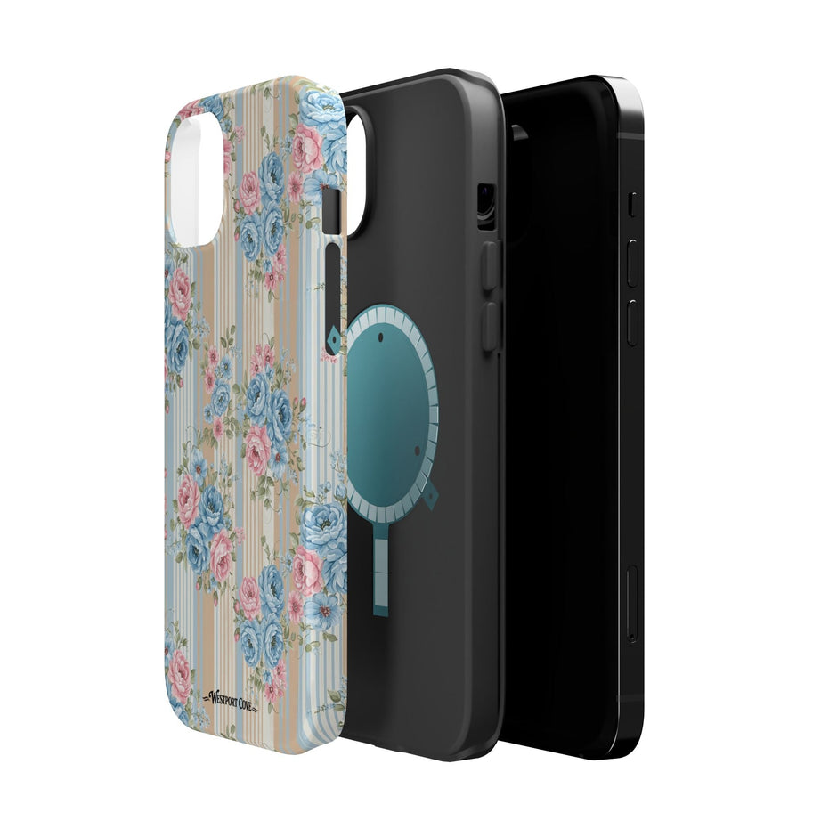 Floral Vintage Stripe - Extreme MagSafe Phone Case - Westport Cove