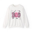 Halloween 'Boo' Crewneck Sweatshirt — Cute Pink Bat & Star Graphic - Westport Cove