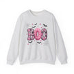 Halloween 'Boo' Crewneck Sweatshirt — Cute Pink Bat & Star Graphic - Westport Cove