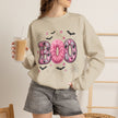 Halloween 'Boo' Crewneck Sweatshirt — Cute Pink Bat & Star Graphic - Westport Cove