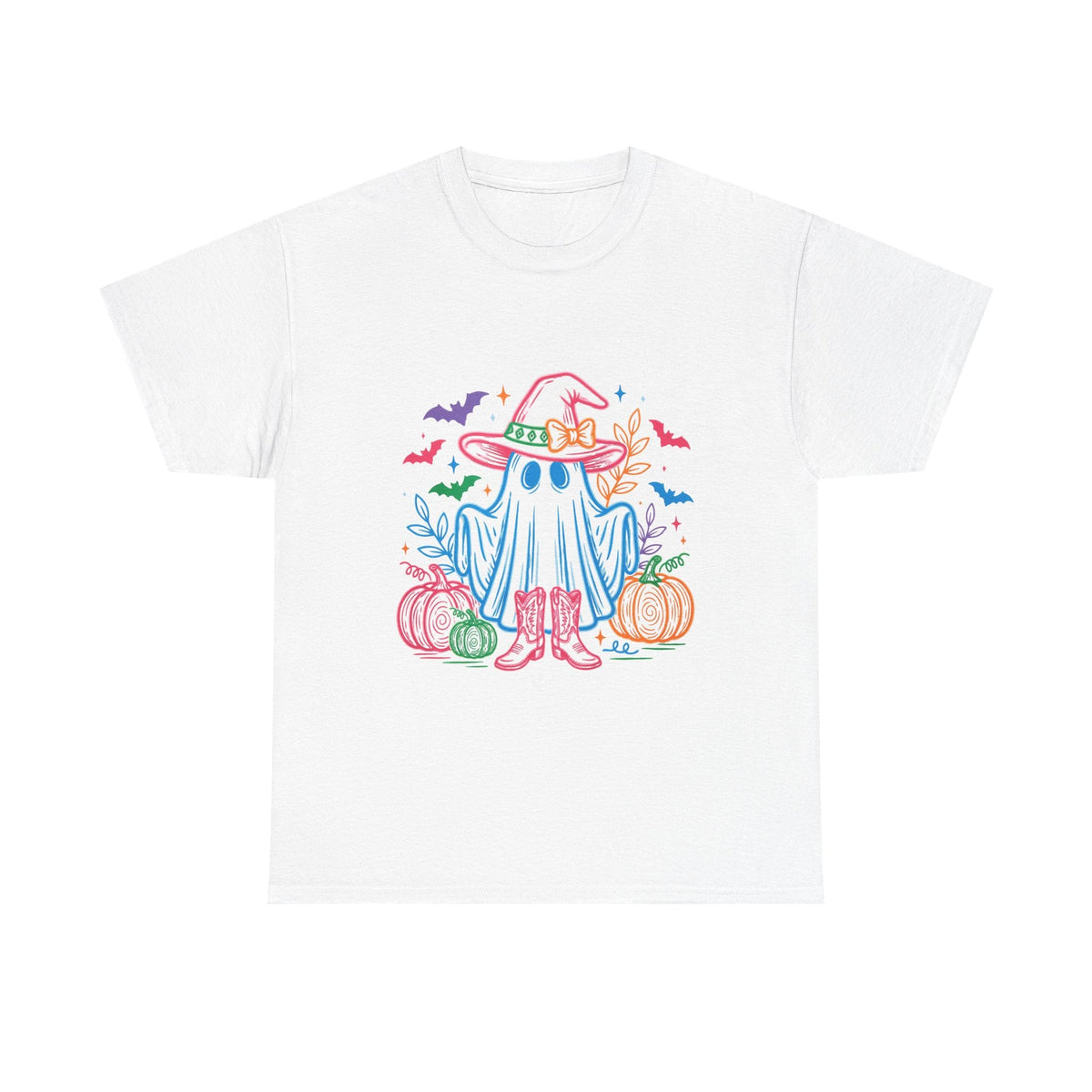 Halloween Ghost Tee — Cute Witch Hat & Pumpkins - Westport Cove