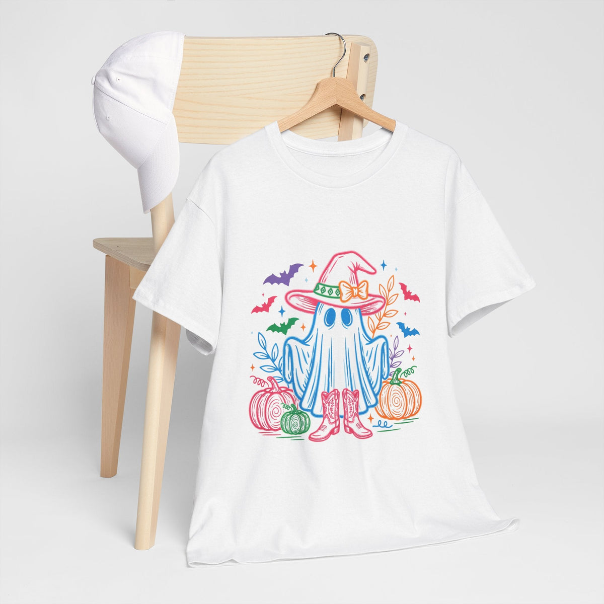 Halloween Ghost Tee — Cute Witch Hat & Pumpkins - Westport Cove