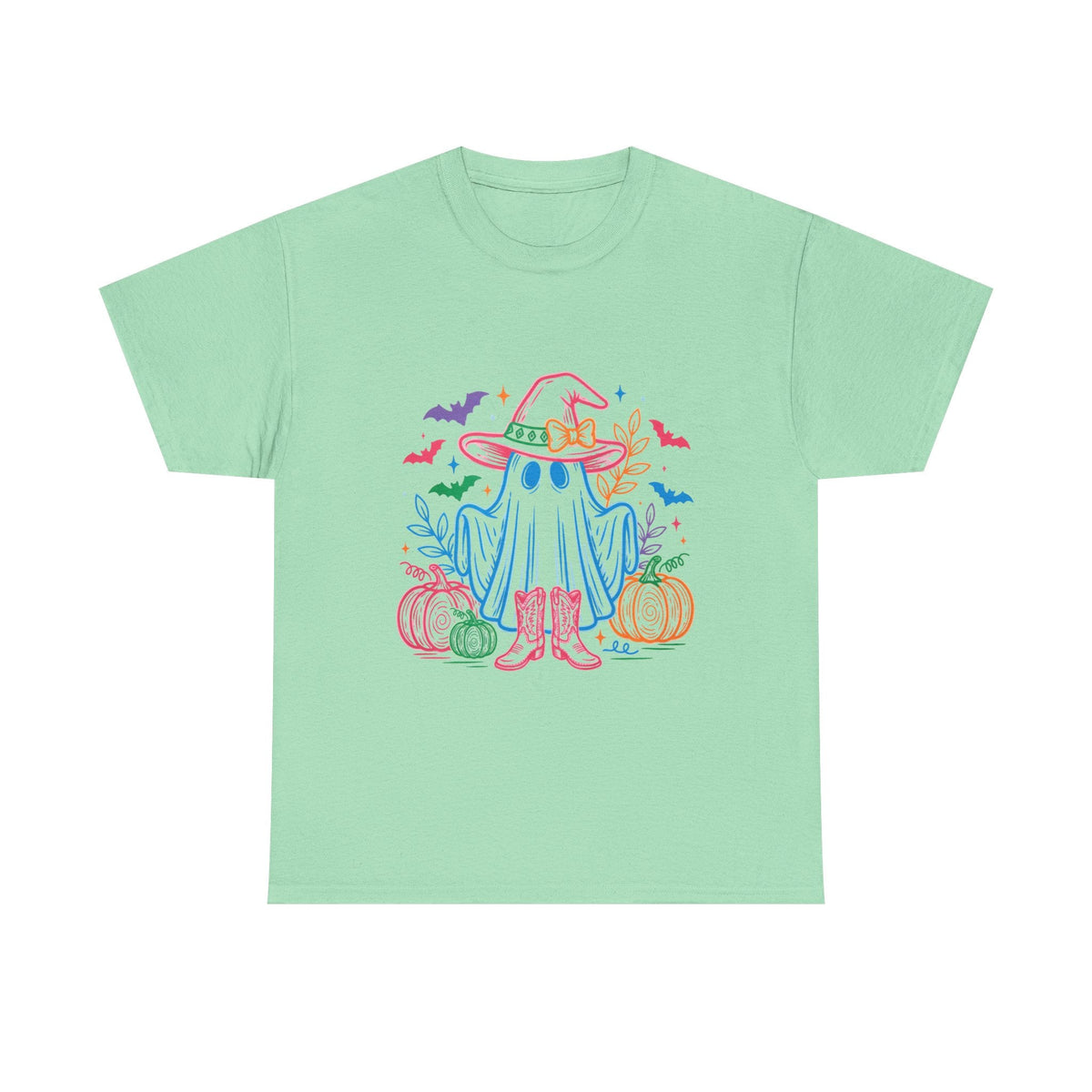 Halloween Ghost Tee — Cute Witch Hat & Pumpkins - Westport Cove