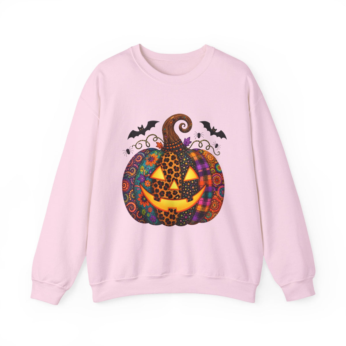 Halloween Jack-O'-Lantern Sweatshirt — Colorful Patterned Pumpkin Crewneck - Westport Cove