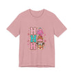 Ho Ho Ho Cute Christmas Tee — Pink Tree, Gingerbread & Reindeer Holiday Shirt - Westport Cove