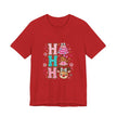 Ho Ho Ho Cute Christmas Tee — Pink Tree, Gingerbread & Reindeer Holiday Shirt - Westport Cove