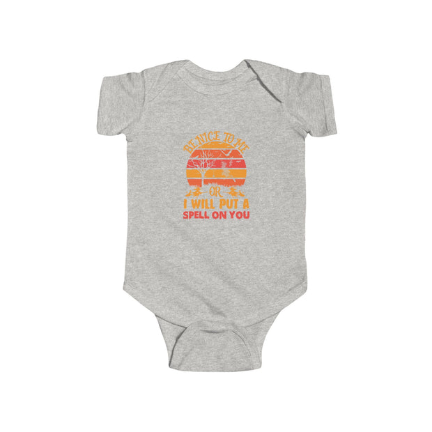 Infant Bodysuit "Be Nice To Me or I Will Put a Spell On You" Vintage Sunset Halloween Baby Onesie - Westport Cove