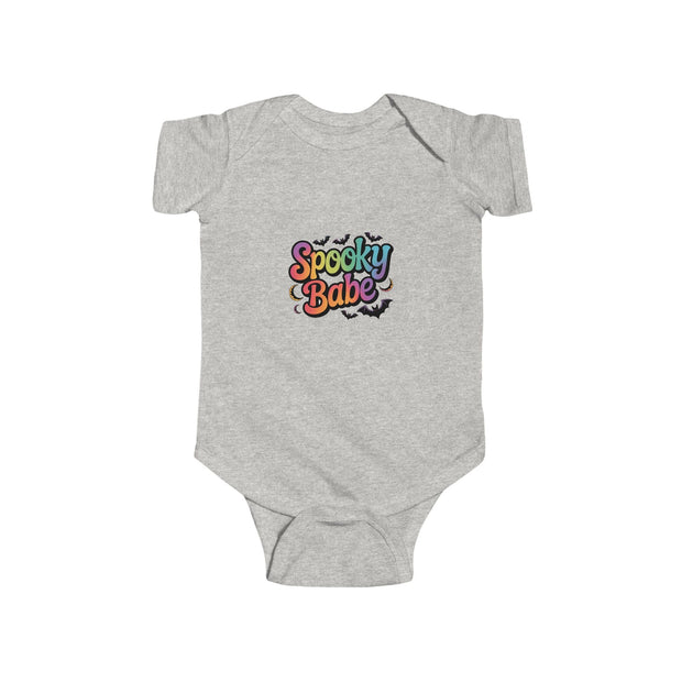 Infant Bodysuit - "Spooky Babe" Halloween Baby Onesie, Colorful Retro Ghost & Bat Design - Westport Cove