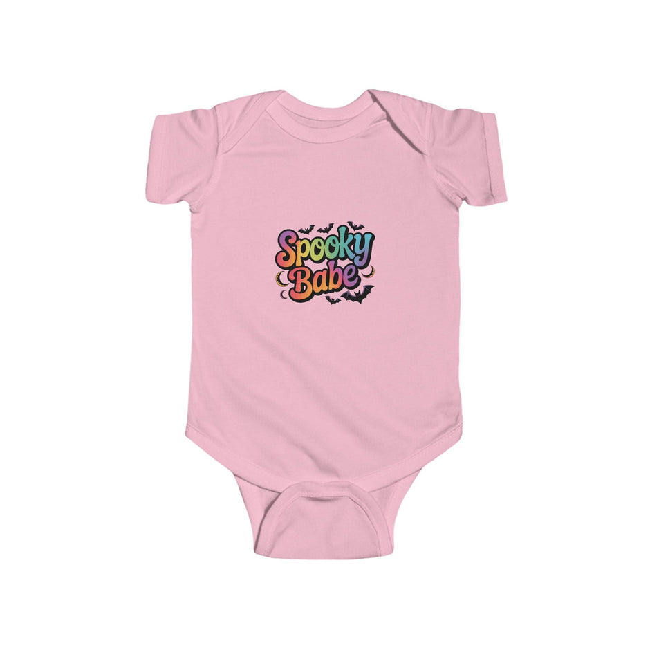 Infant Bodysuit - "Spooky Babe" Halloween Baby Onesie, Colorful Retro Ghost & Bat Design - Westport Cove