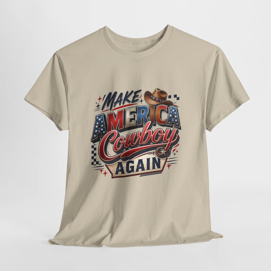 Make America Cowboy Again T-Shirt – Patriotic Western Graphic Tee - Westport Cove