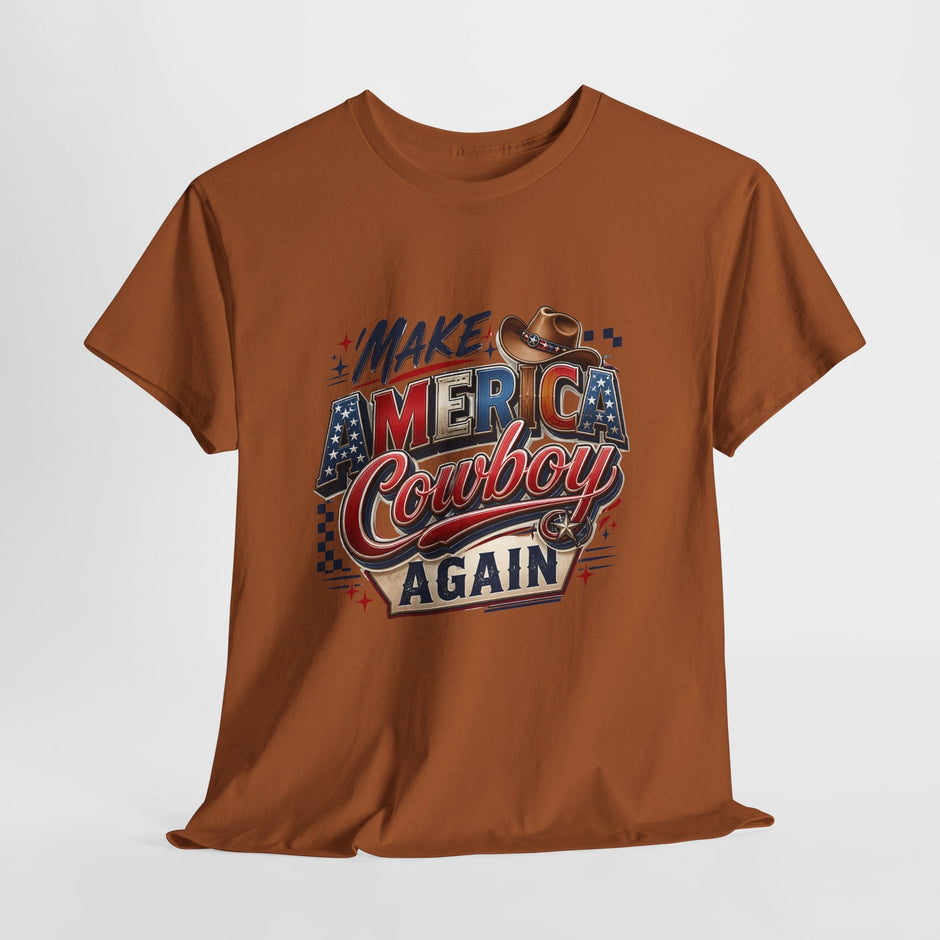 Make America Cowboy Again T-Shirt – Patriotic Western Graphic Tee - Westport Cove