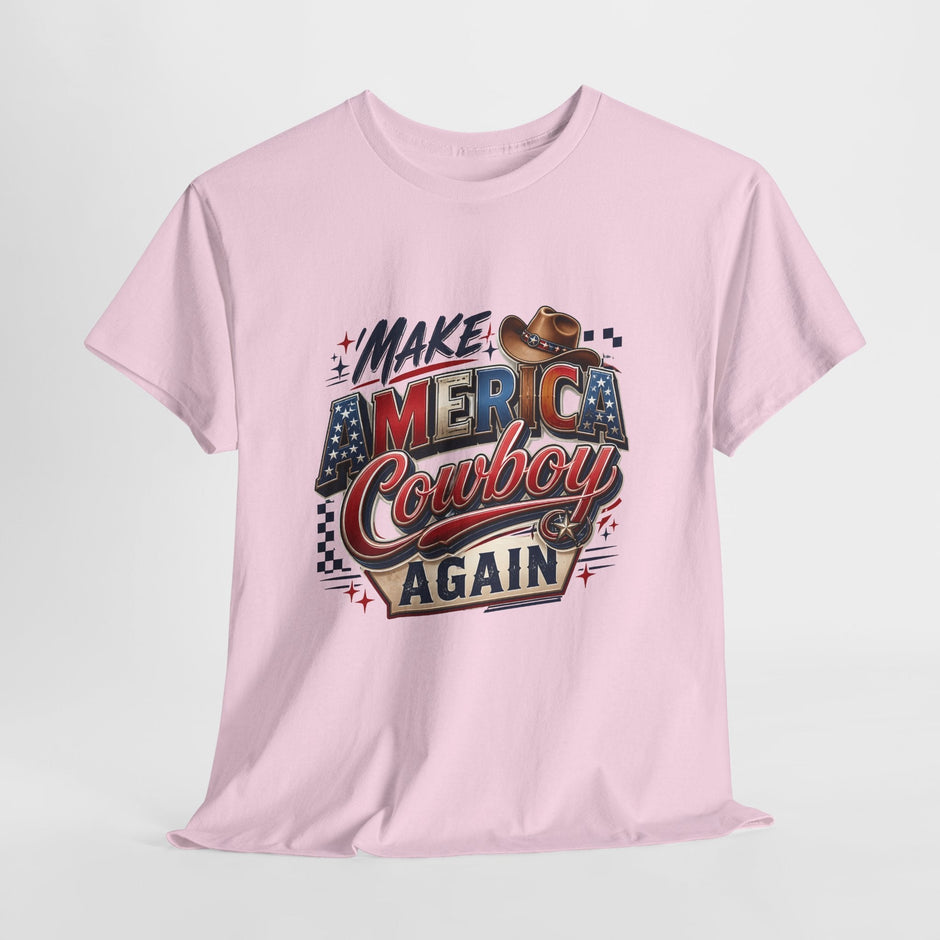 Make America Cowboy Again T-Shirt – Patriotic Western Graphic Tee - Westport Cove