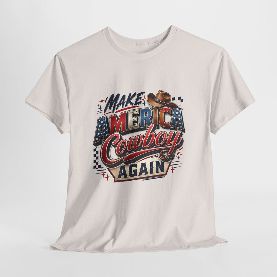 Make America Cowboy Again T-Shirt – Patriotic Western Graphic Tee - Westport Cove