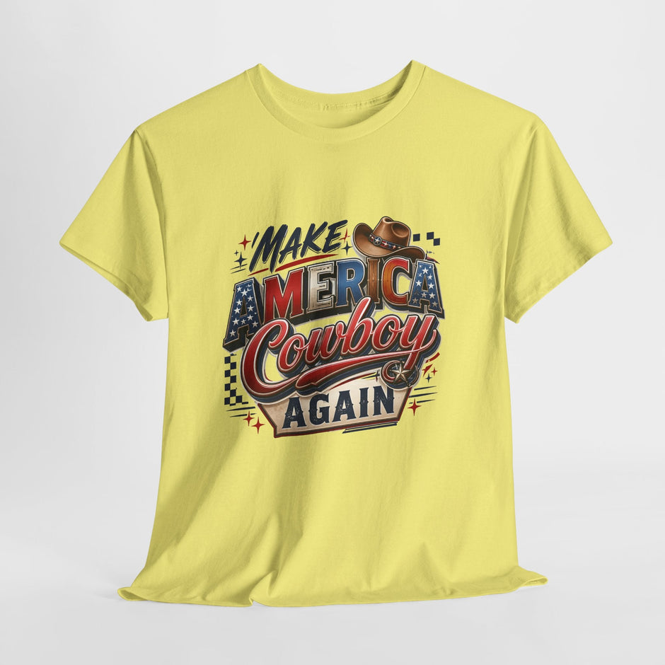 Make America Cowboy Again T-Shirt – Patriotic Western Graphic Tee - Westport Cove