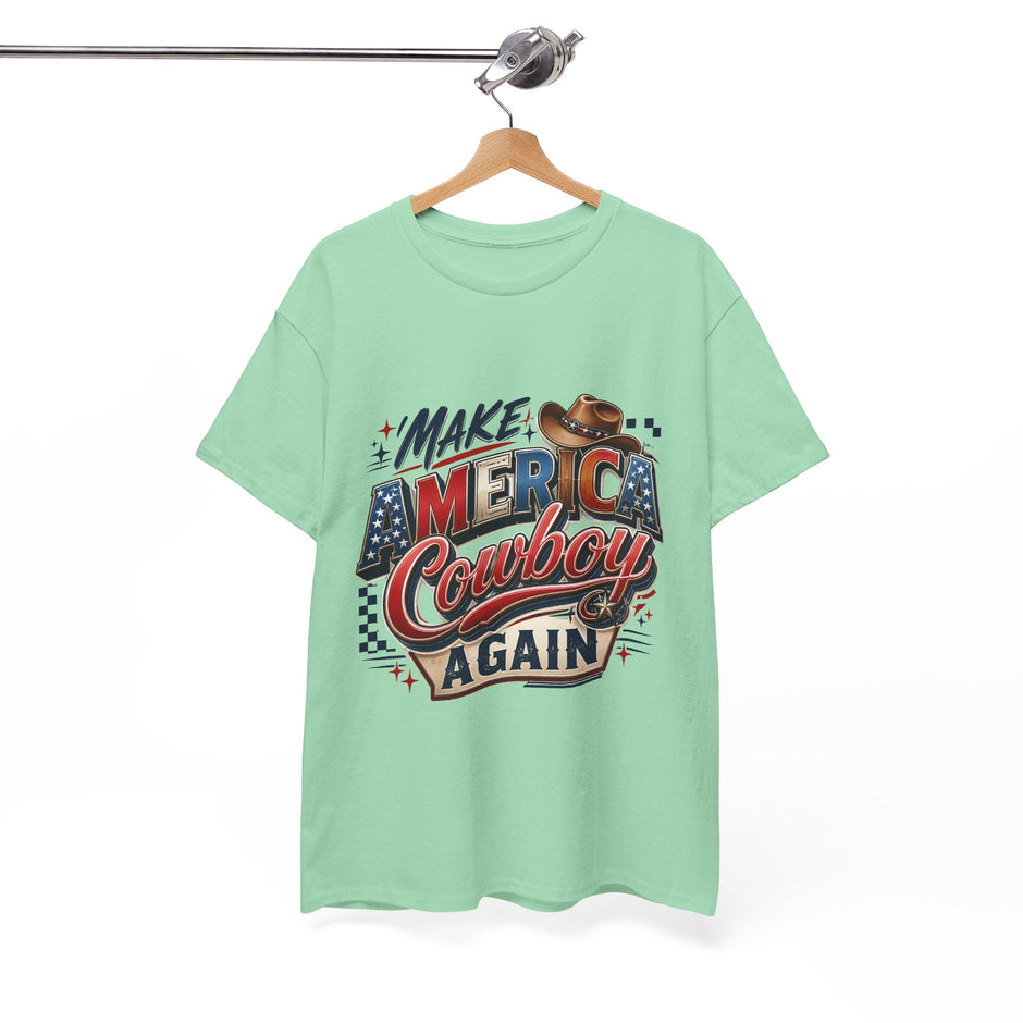 Make America Cowboy Again T-Shirt – Patriotic Western Graphic Tee - Westport Cove
