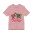 Merry Christmas Graphic Tee — Festive Pink & Green Holiday T-Shirt - Westport Cove