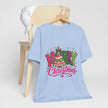 Merry Christmas Graphic Tee — Festive Pink & Green Holiday T-Shirt - Westport Cove