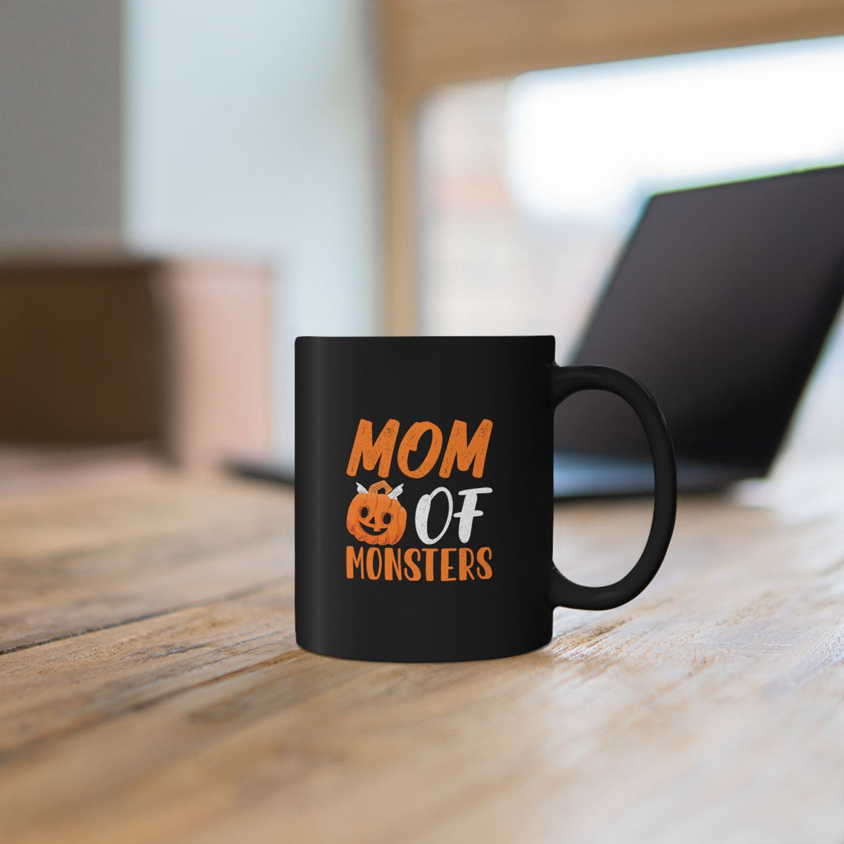 Mom of Monsters Halloween Mug — Black Coffee Cup (11oz) - Westport Cove