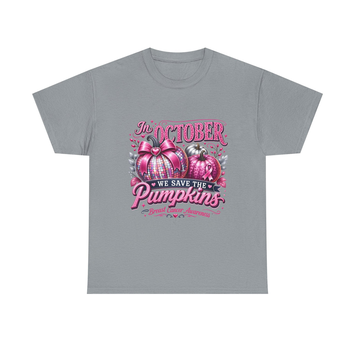 October Breast Cancer Awareness Pumpkin Tee — 
