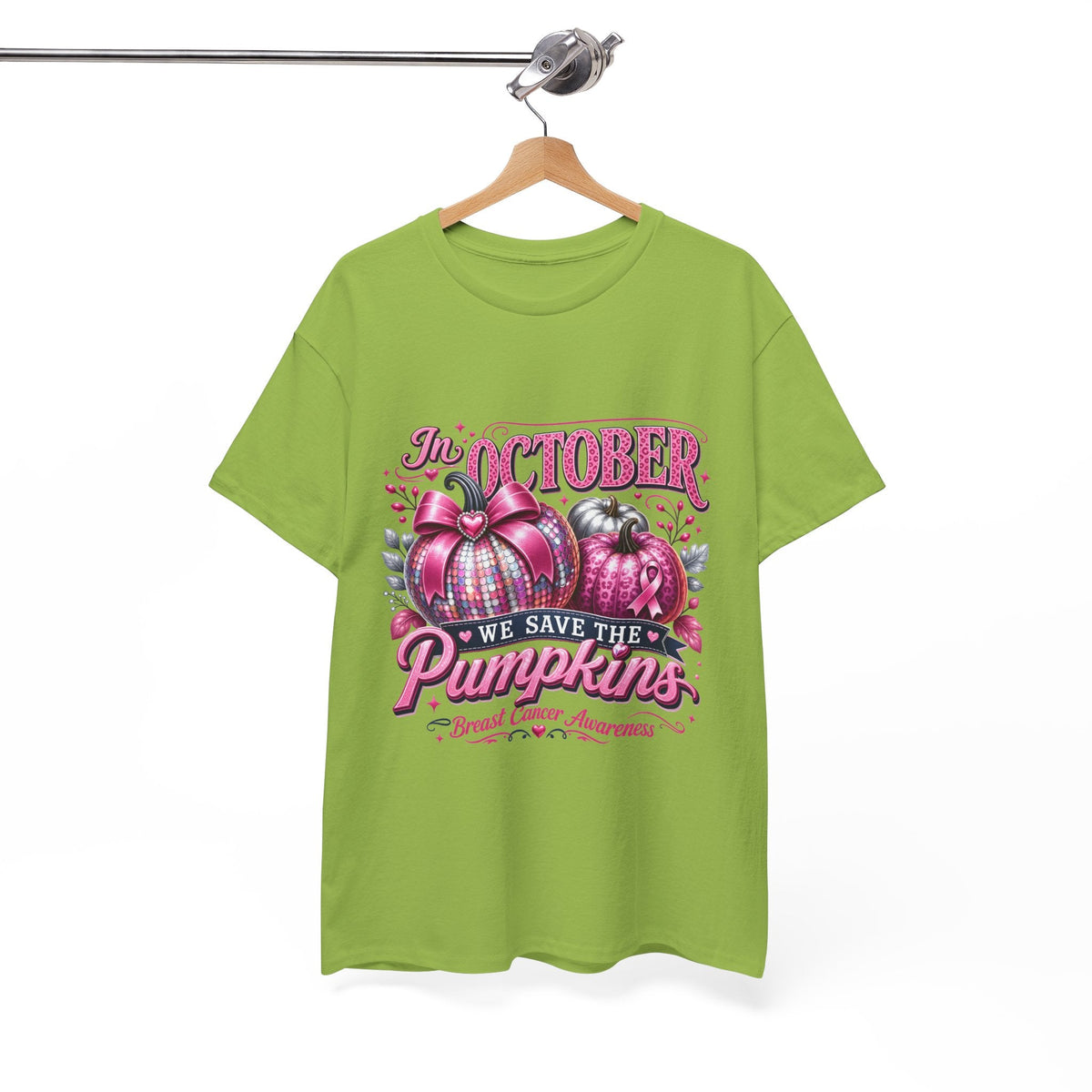 October Breast Cancer Awareness Pumpkin Tee — 