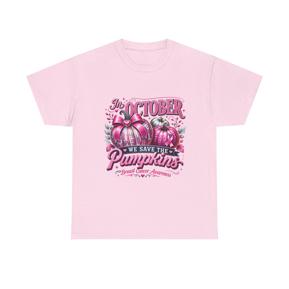 October Breast Cancer Awareness Pumpkin Tee — 