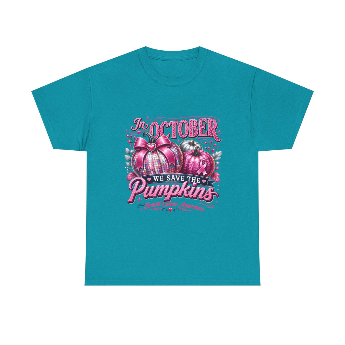 October Breast Cancer Awareness Pumpkin Tee — 
