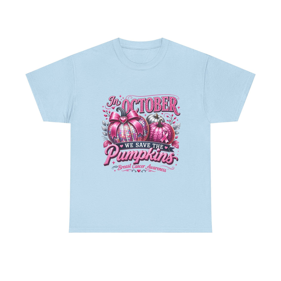 October Breast Cancer Awareness Pumpkin Tee — 