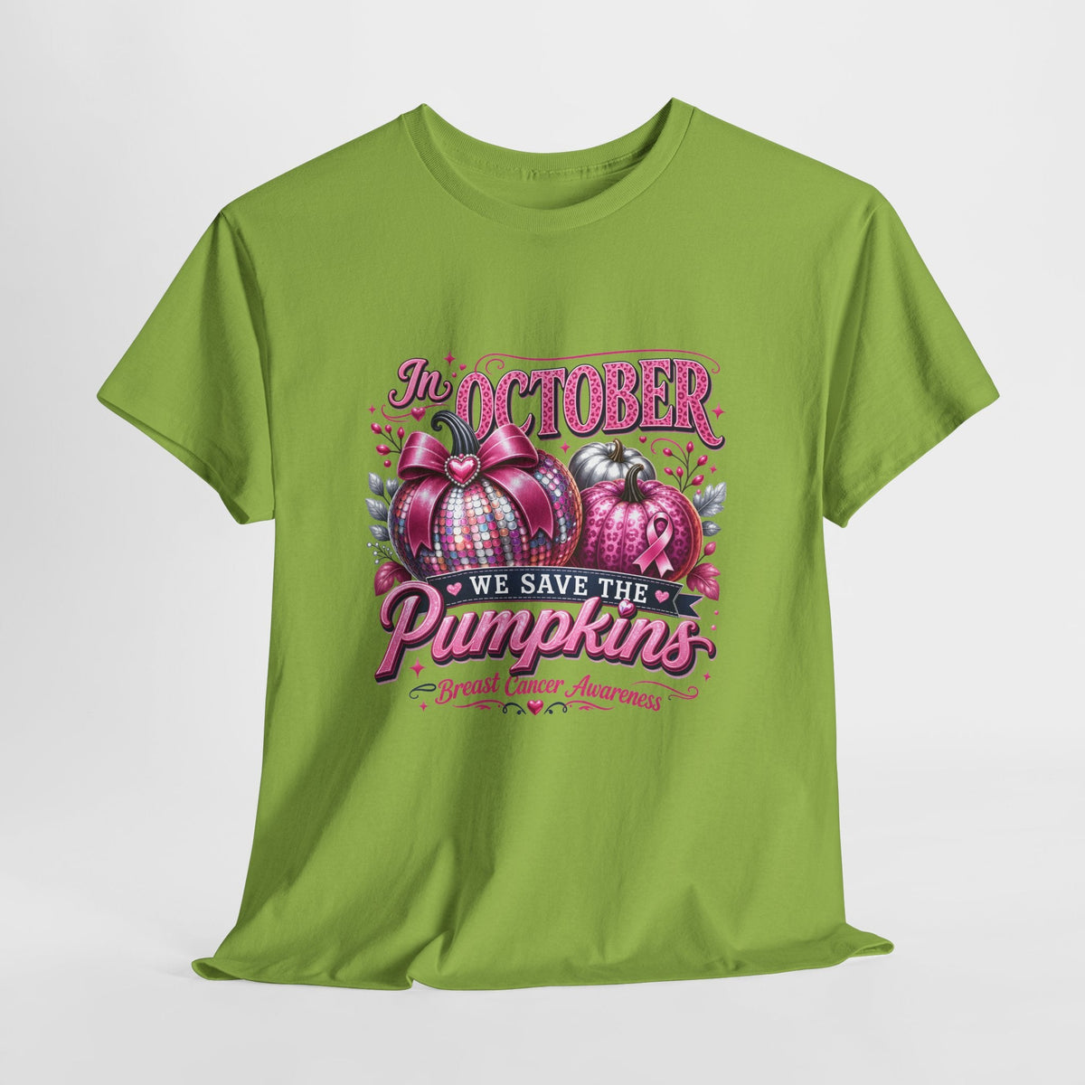 October Breast Cancer Awareness Pumpkin Tee — 