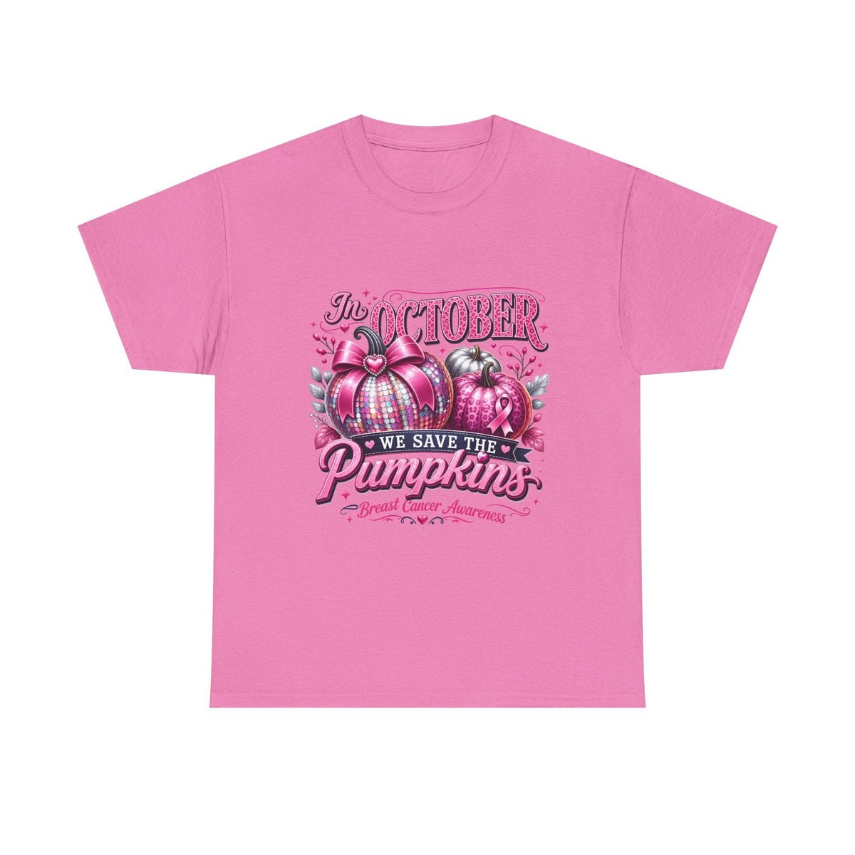 October Breast Cancer Awareness Pumpkin Tee — 