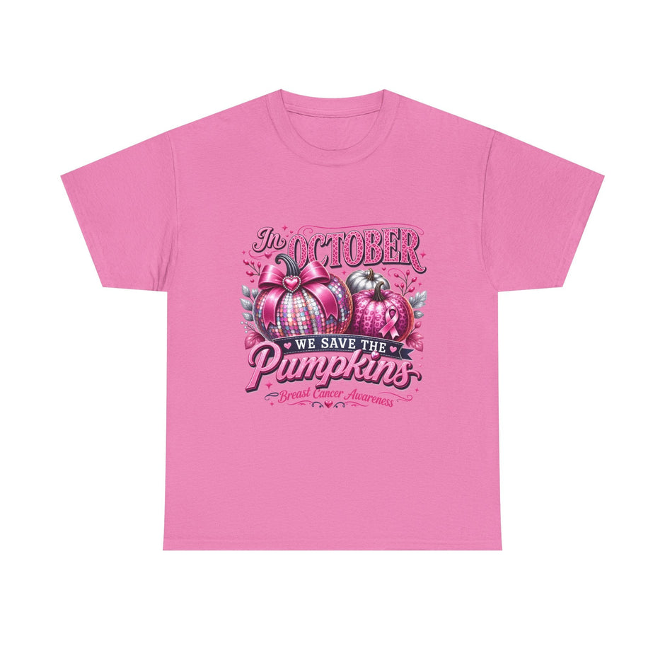 October Breast Cancer Awareness Pumpkin Tee — 