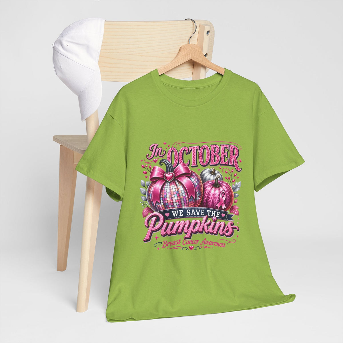 October Breast Cancer Awareness Pumpkin Tee — 