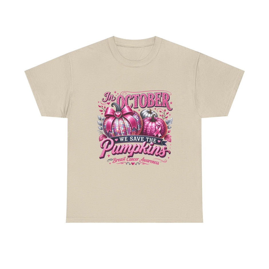 October Breast Cancer Awareness Pumpkin Tee — 