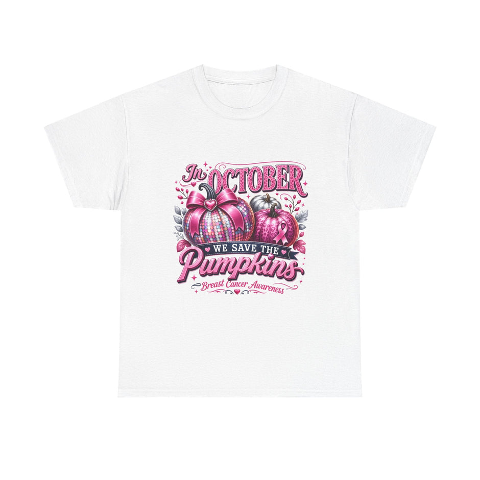 October Breast Cancer Awareness Pumpkin Tee — 