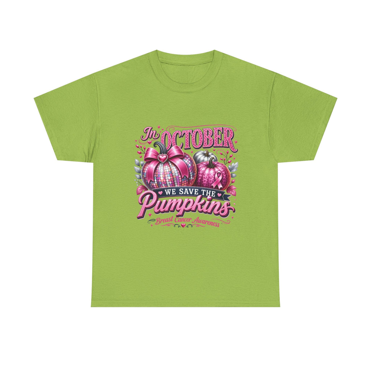 October Breast Cancer Awareness Pumpkin Tee — 