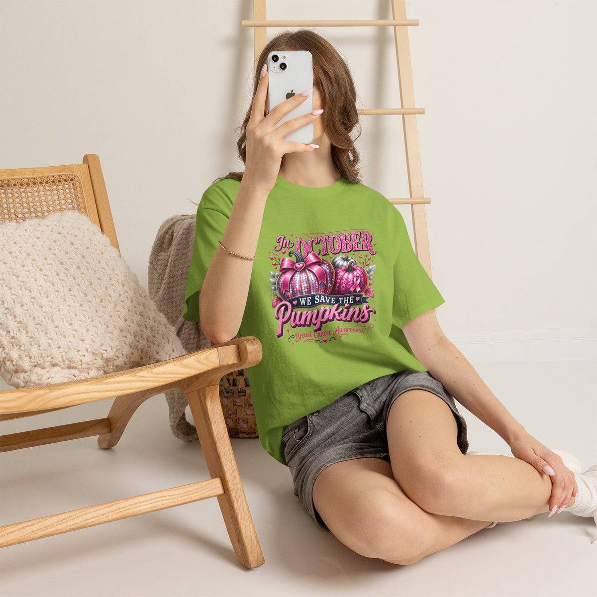 October Breast Cancer Awareness Pumpkin Tee — 