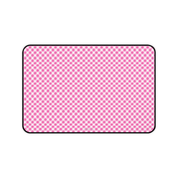 Pink Gingham - Desk Mat — Cute Checkered Mouse Pad for Office & Study - Westport Cove