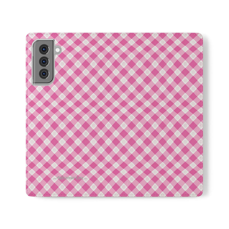 Pink Gingham - Flip Case - Westport Cove