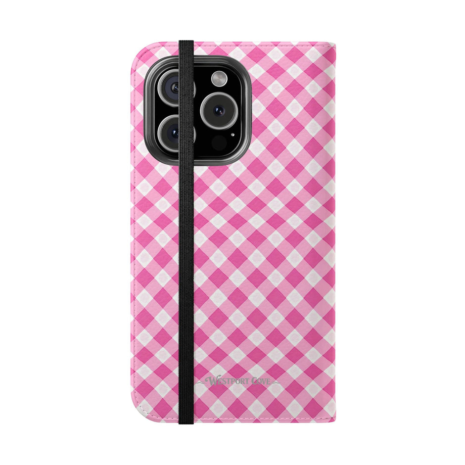 Pink Gingham - Flip Case - Westport Cove