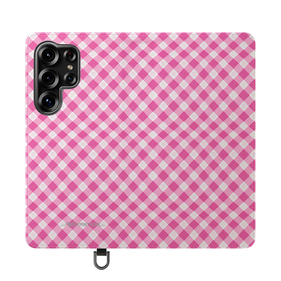 Pink Gingham - Flip Case - Westport Cove