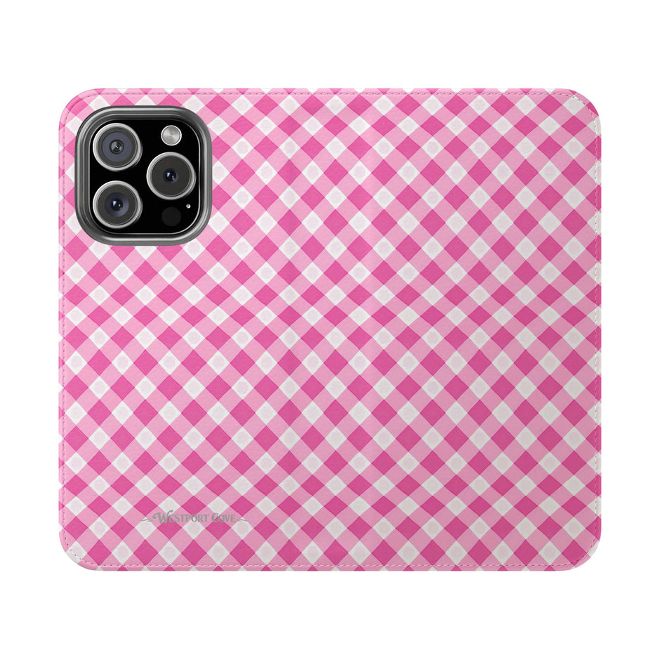 Pink Gingham - Flip Case - Westport Cove