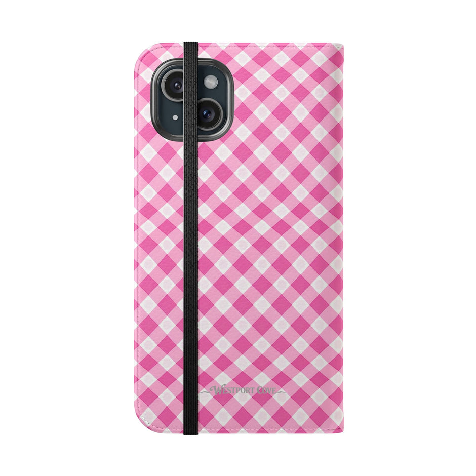 Pink Gingham - Flip Case - Westport Cove