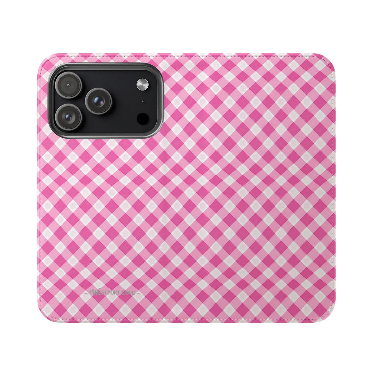 Pink Gingham - Flip Case - Westport Cove