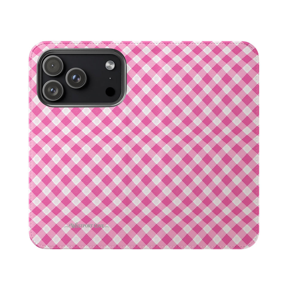 Pink Gingham - Flip Case - Westport Cove