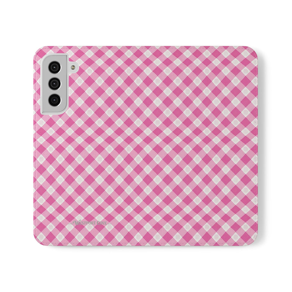 Pink Gingham - Flip Case - Westport Cove