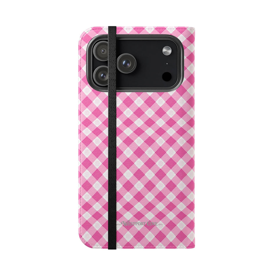 Pink Gingham - Flip Case - Westport Cove