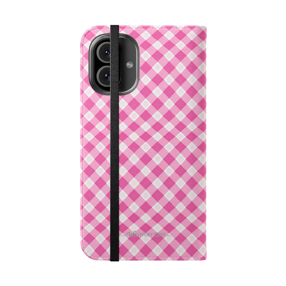Pink Gingham - Flip Case - Westport Cove