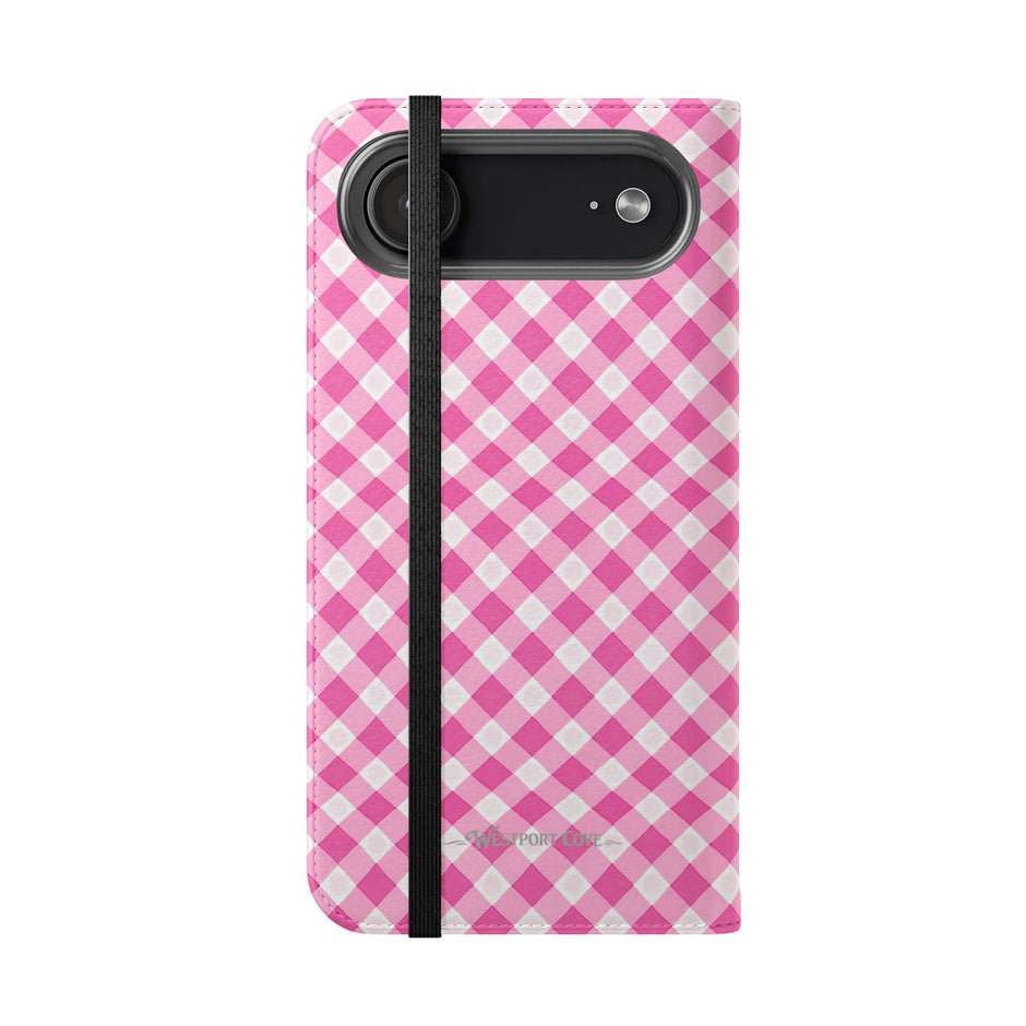 Pink Gingham - Flip Case - Westport Cove