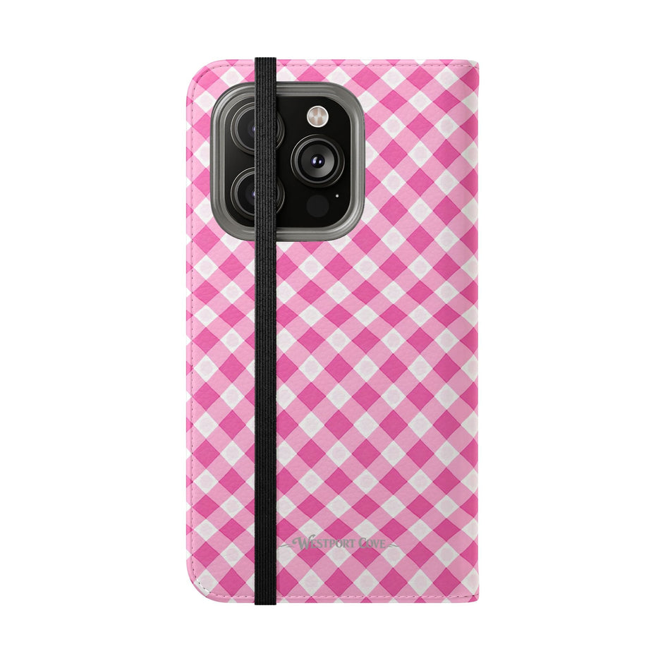 Pink Gingham - Flip Case - Westport Cove