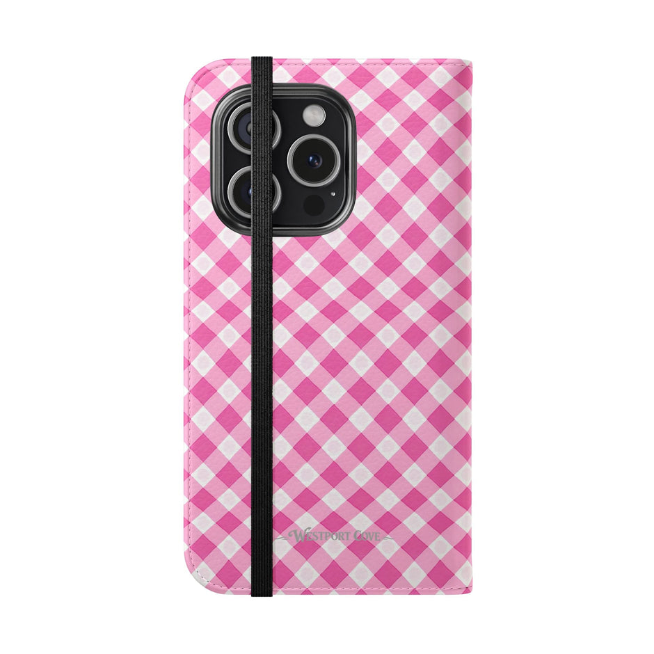 Pink Gingham - Flip Case - Westport Cove